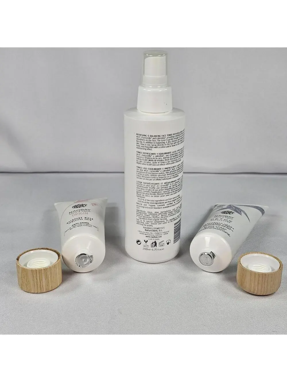 New Naobay Bundle Detox Black Mask Toner Moisturizer Recovery Anti-Aging Mask